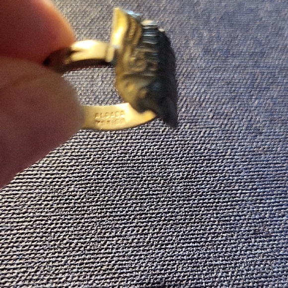 Silver Egyptian Alpaca Spoon Ring - Picture 2 of 7